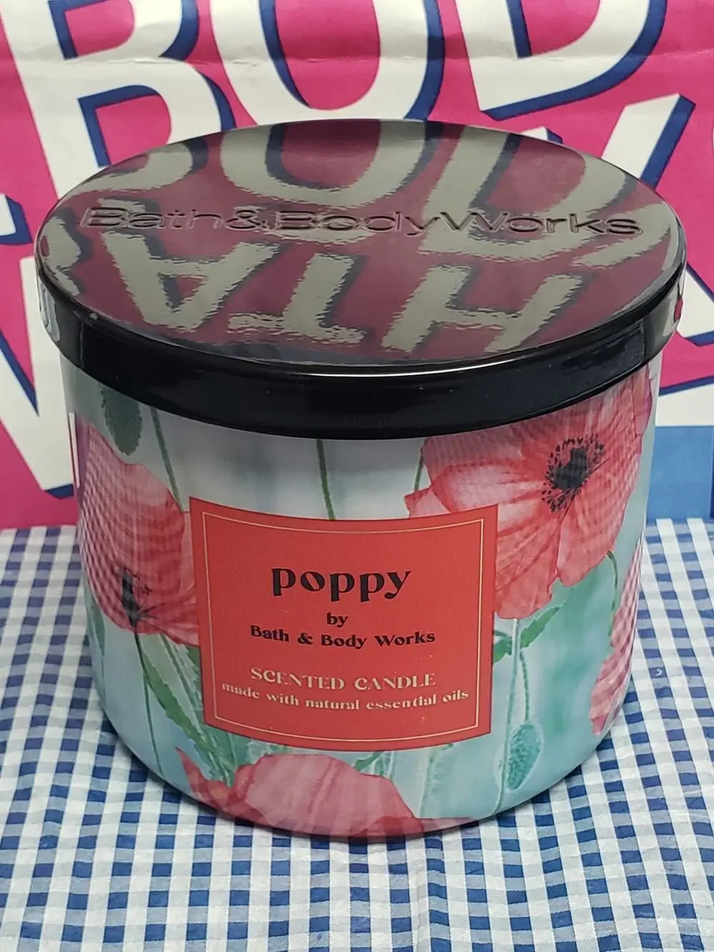 BBW Poppy Large 3 Wick Candle Body Care Line Scent Home Fragrance Decor - Picture 1 of 2